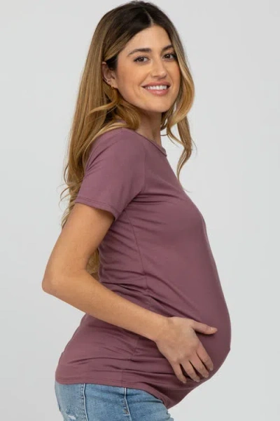 Pinkblush Basic Short Sleeve Top In Mauve