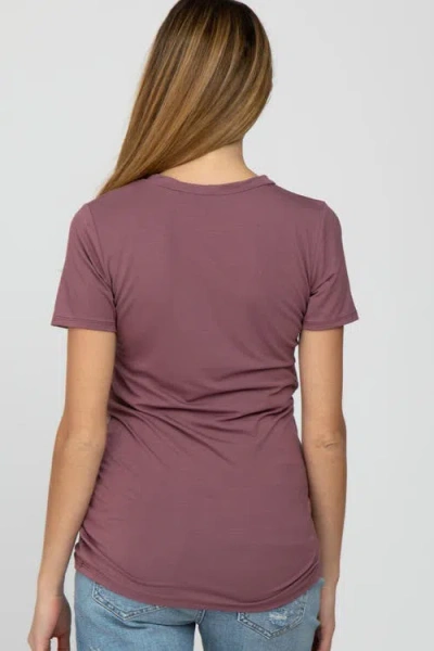Pinkblush Basic Short Sleeve Top In Mauve