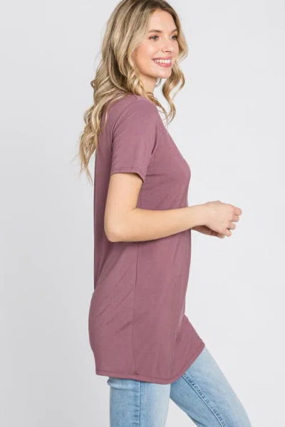 Pinkblush Basic Short Sleeve Top In Mauve
