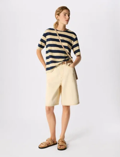 Whistles Wide Stripe T-shirt In Navy/multi