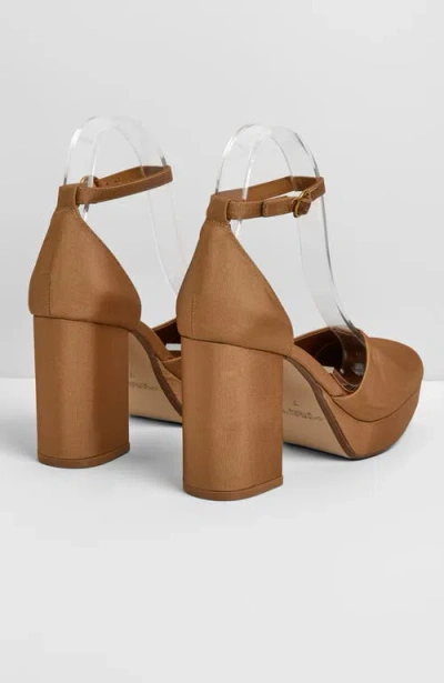 Charlotte Stone Libby Ankle Strap Platform Pump In Brass