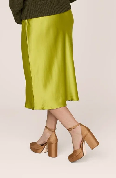 Charlotte Stone Libby Ankle Strap Platform Pump In Brass