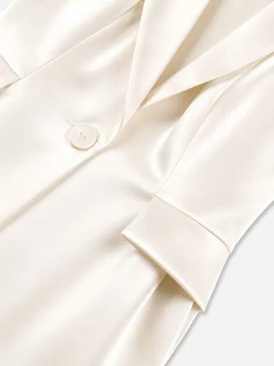 Nocturne Single Button Peak Lapel Vest In Ivory