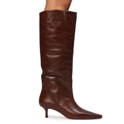 Black Suede Studio Sutton 50 Boot In Cinnamon Leather