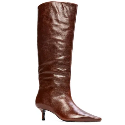 Black Suede Studio Sutton 50 Boot In Cinnamon Leather