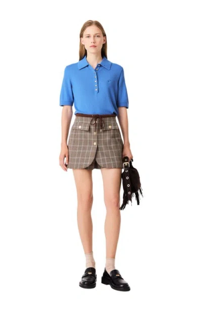 Maje Layered-effect Suit Shorts In Neutral