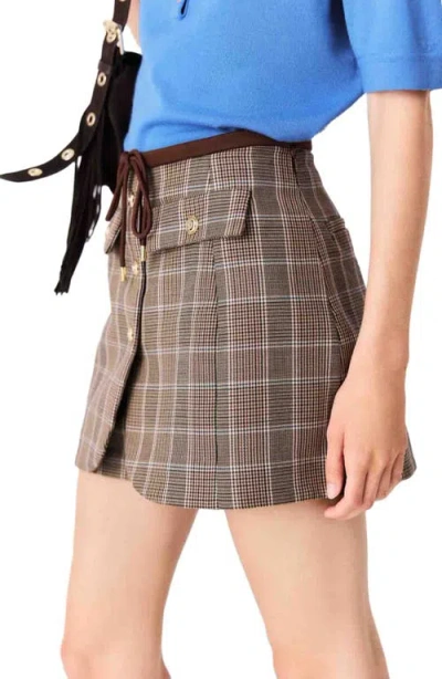 Maje Layered-effect Suit Shorts In Neutral