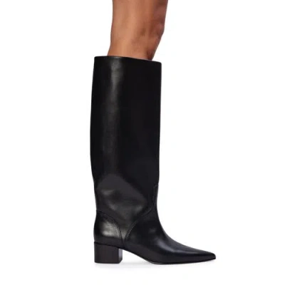Black Suede Studio Alba 45 Boot In Black Leather