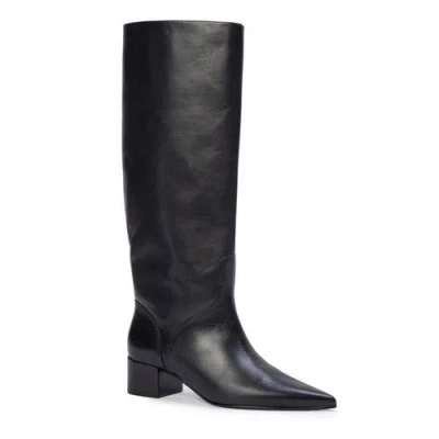 Black Suede Studio Alba 45 Boot In Black Leather