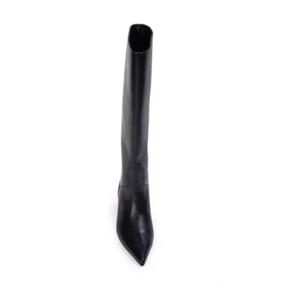 Black Suede Studio Alba 45 Boot In Black Leather