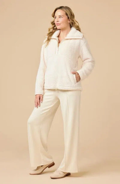 Softies Dreamplush 1/4 Zip Pullover Jacket In Neutral