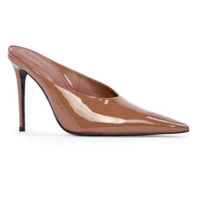 Black Suede Studio Fallon 100 Mule In Mousse Patent Leather