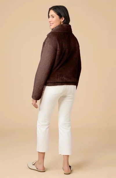 Softies Dreamplush 1/4 Zip Pullover Jacket In Brown