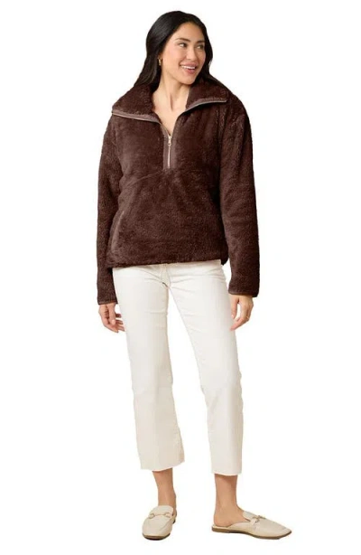 Softies Dreamplush 1/4 Zip Pullover Jacket In Brown