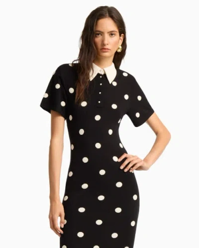 Dodiee Devon Polka Dot Midi Dress In Black