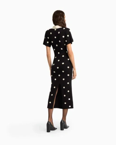 Dodiee Devon Polka Dot Midi Dress In Black