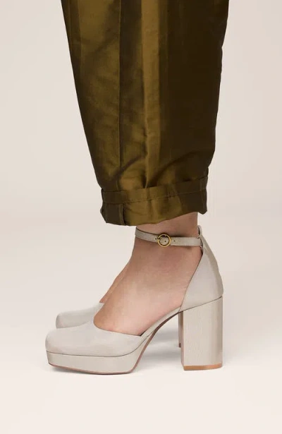 Charlotte Stone Libby Ankle Strap Platform Pump In Silver