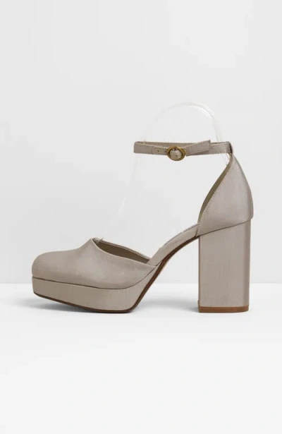 Charlotte Stone Libby Ankle Strap Platform Pump In Silver