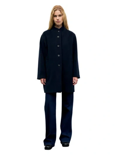 Gerard Darel Agna Virgin Wool Coat In Blue