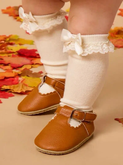 Rufflebutts 3-pack Lace Ruffle Bow Knee High Socks In Multi