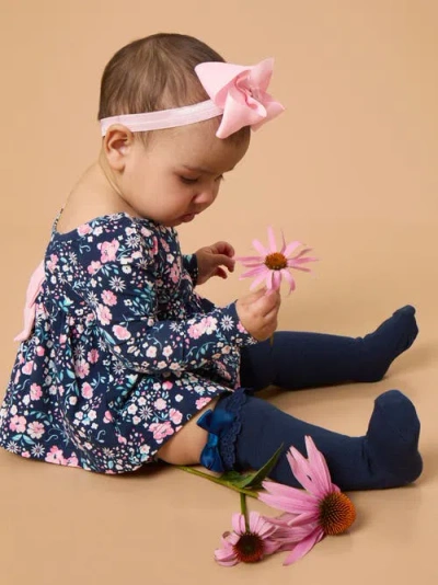 Rufflebutts 3-pack Lace Ruffle Bow Knee High Socks In Multi