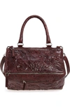 Givenchy 'medium Pepe Pandora' Leather Satchel - Burgundy In Oxblood Red