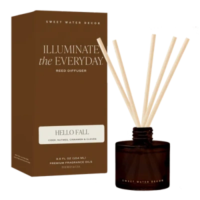 Sweet Water Decor Amber Glass Fall Reed Diffuser In Hello Fall