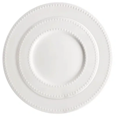 Elama 12 Piece Stoneware Dinnerware Set In White