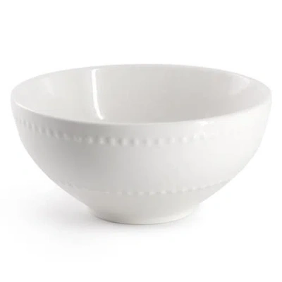 Elama 12 Piece Stoneware Dinnerware Set In White