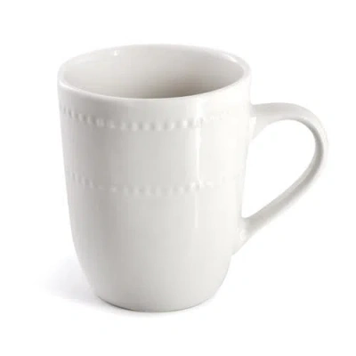 Elama 12 Piece Stoneware Dinnerware Set In White