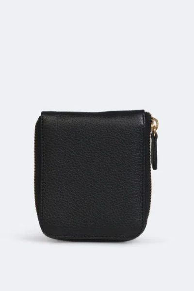 Mesch Mini Zip Wallet In Black