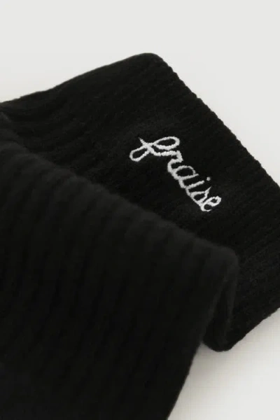 Fraise Script Grip Socks In Black