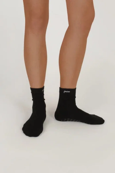 Fraise Script Grip Socks In Black