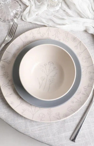 Stone Lain Camelia Stoneware 12-piece Dinnerware Set In Grey