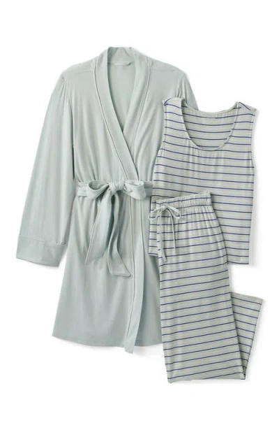 Lands' End Cooling 3 Piece Pajama Set In Multi