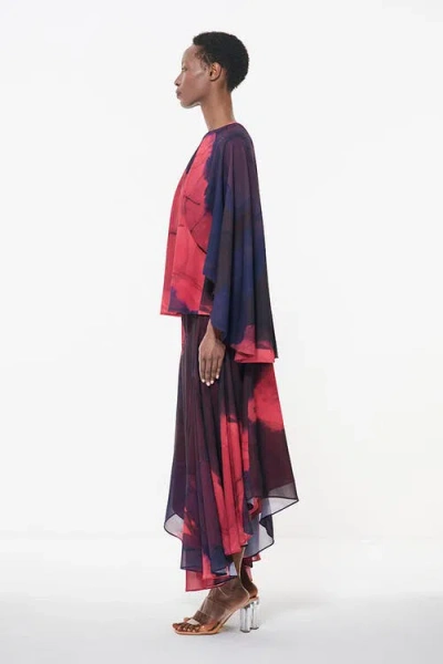 Leem Paneled Printed Skirt In Multi