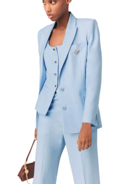 Maje Suit Jacket In Blue Sky