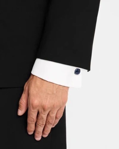Jan Leslie Sapphire Square Sterling Cufflink Stud Set In Blue