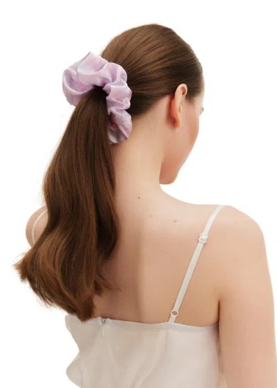 Olah X Mimi Tao Trans Joy Silk Scrunchie In Trans Joy Silk Scrunchie