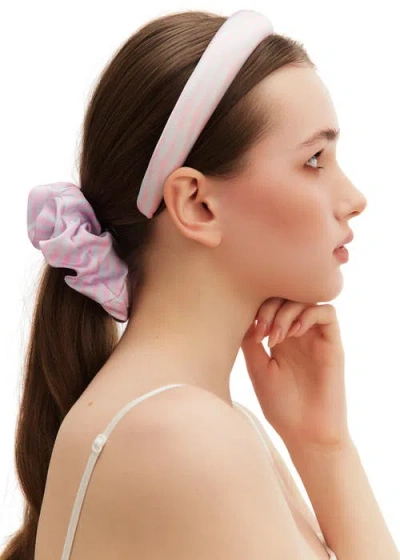 Olah X Mimi Tao Trans Joy Silk Scrunchie In Trans Joy Silk Scrunchie