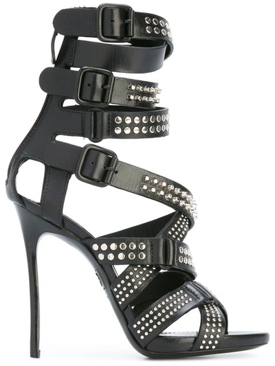 Dsquared2 Studded Buckle Sandals In Black