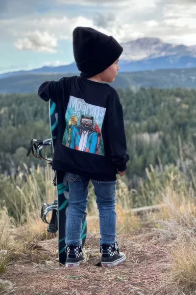 Fletch Mountains To Climb Pullover Sweatshirt In Black