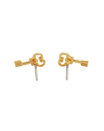 Fable England Key Stud Earrings In Gold