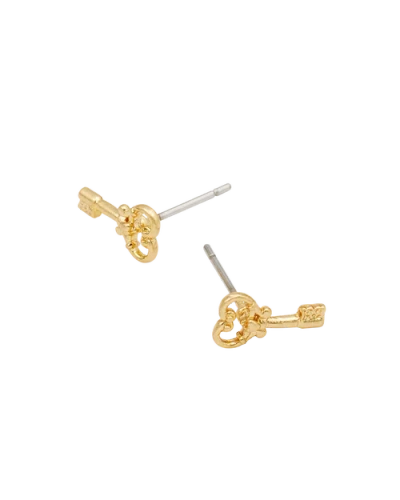Fable England Key Stud Earrings In Gold