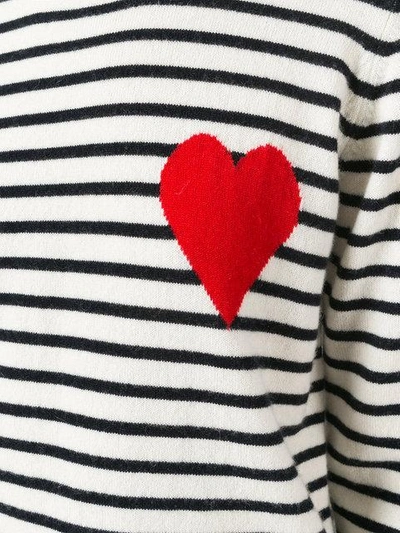 Shop Chinti & Parker Striped Heart Jumper