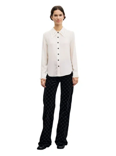 Gerard Darel Loren Silk Crepe Blouse In Multi