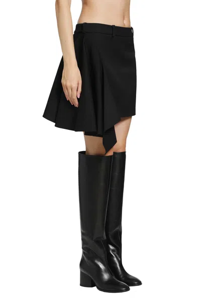 Givenchy Wool Slashed Mini Skirt In Black