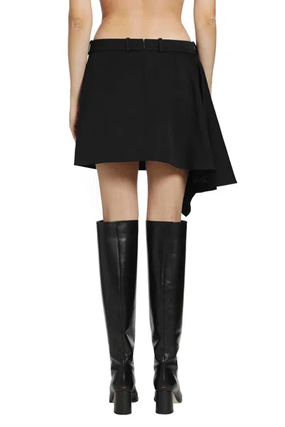 Givenchy Wool Slashed Mini Skirt In Black