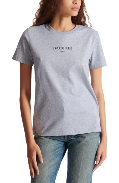 Balmain T-shirt With  Print In Grey