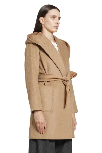 Max Mara Camel Robe Coat In Brown